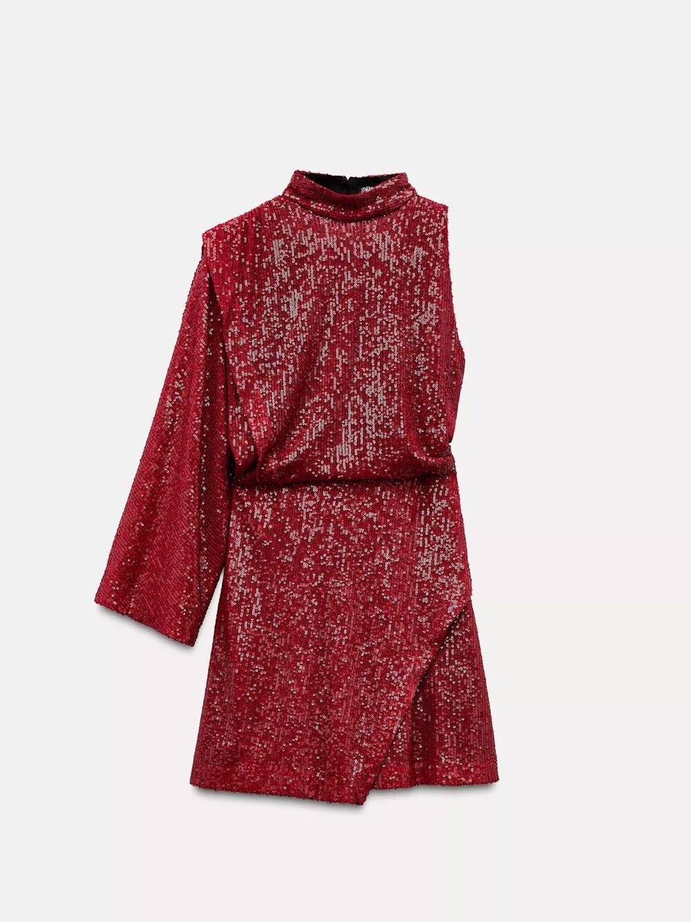 Zara Red Asymmetrical Sequin Dress